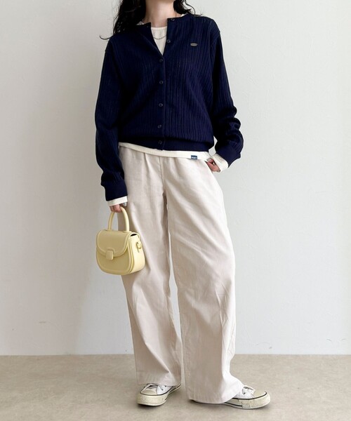 fredy emue（フレディエミュ）の「【GEVACO/ゲバコ】カットソーインナー付きカーディガン（カーディガン/ボレロ・レディース・レッド/ネイビー/サックスブルー/チャコールグレー・38）」の5枚目の写真