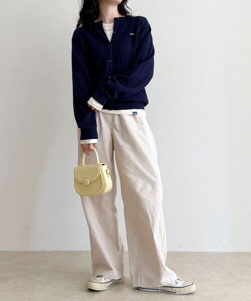 fredy emue（フレディエミュ）の「【GEVACO/ゲバコ】カットソーインナー付きカーディガン（カーディガン/ボレロ・レディース・レッド/ネイビー/サックスブルー/チャコールグレー・38）」の8枚目の写真