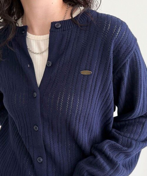 fredy emue（フレディエミュ）の「【GEVACO/ゲバコ】カットソーインナー付きカーディガン（カーディガン/ボレロ・レディース・レッド/ネイビー/サックスブルー/チャコールグレー・38）」の12枚目の写真