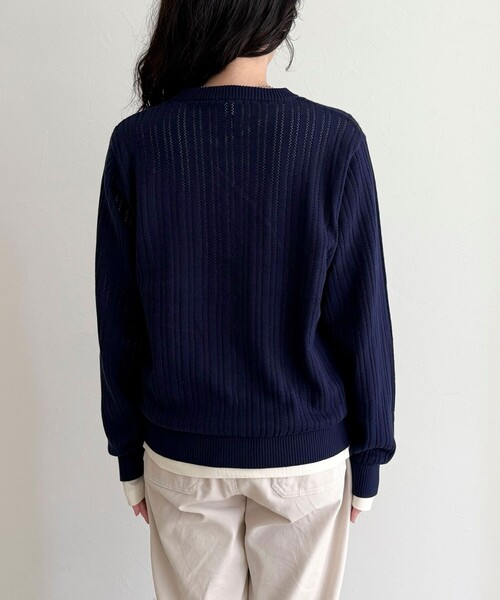 fredy emue（フレディエミュ）の「【GEVACO/ゲバコ】カットソーインナー付きカーディガン（カーディガン/ボレロ・レディース・レッド/ネイビー/サックスブルー/チャコールグレー・38）」の15枚目の写真