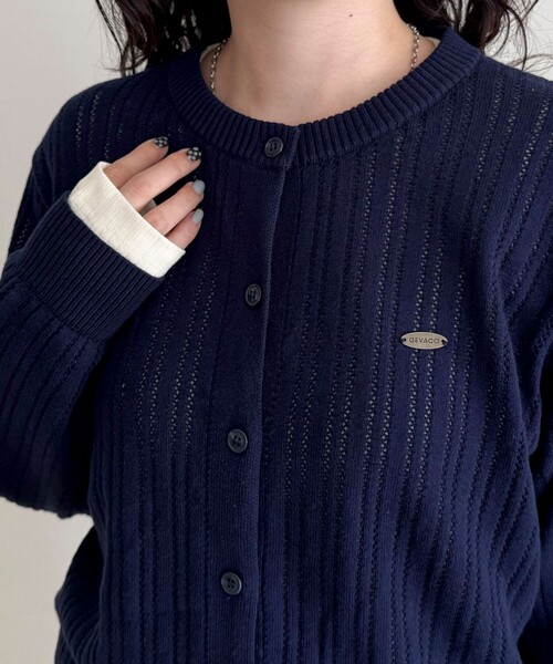 fredy emue（フレディエミュ）の「【GEVACO/ゲバコ】カットソーインナー付きカーディガン（カーディガン/ボレロ・レディース・レッド/ネイビー/サックスブルー/チャコールグレー・38）」の16枚目の写真