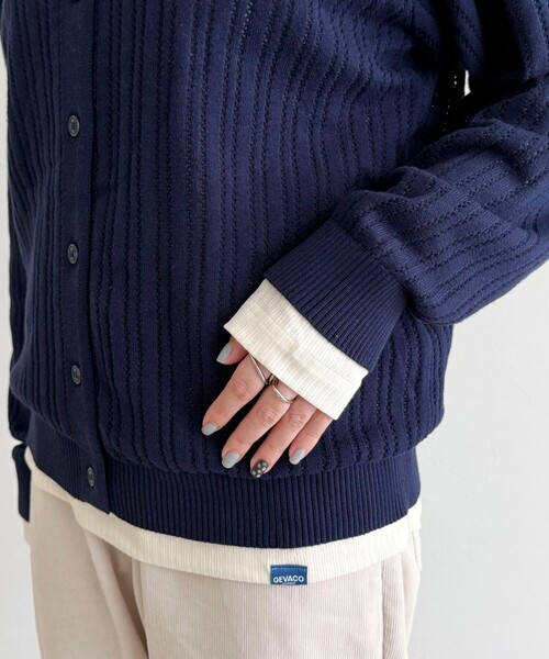 fredy emue（フレディエミュ）の「【GEVACO/ゲバコ】カットソーインナー付きカーディガン（カーディガン/ボレロ・レディース・レッド/ネイビー/サックスブルー/チャコールグレー・38）」の19枚目の写真