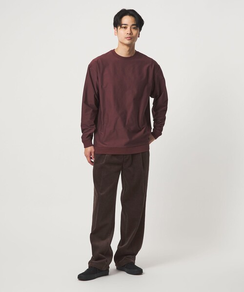 green label relaxing（グリーンレーベルリラクシング）の「コーデュロイ ワイド 1プリーツ W4 ワイドパンツ（その他パンツ・メンズ・ライム/ダークグレー/ブラック/ダークブラウン・S/M/L/XL）」の7枚目の写真