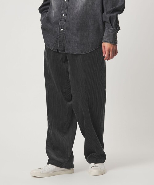 green label relaxing（グリーンレーベルリラクシング）の「コーデュロイ ワイド 1プリーツ W4 ワイドパンツ（その他パンツ・メンズ・ライム/ダークグレー/ブラック/ダークブラウン・S/M/L/XL）」の9枚目の写真