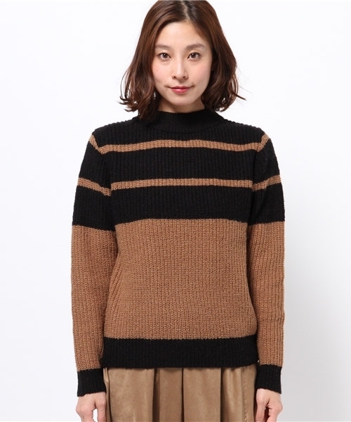 OUTLET（アウトレット）の「【CAPRICIEUX LE'MAGE】スクエアボーダーPO（ニット/セーター・レディース・ブルー系その他/ブラック系その他/ホワイト×グレー・FREE）」の6枚目の写真