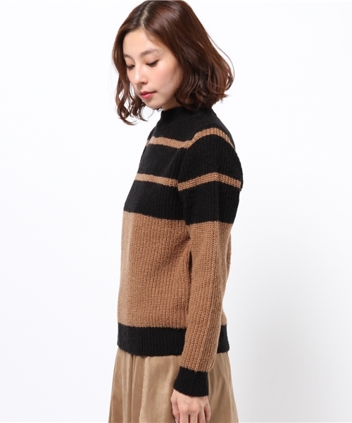 OUTLET（アウトレット）の「【CAPRICIEUX LE'MAGE】スクエアボーダーPO（ニット/セーター・レディース・ブルー系その他/ブラック系その他/ホワイト×グレー・FREE）」の7枚目の写真