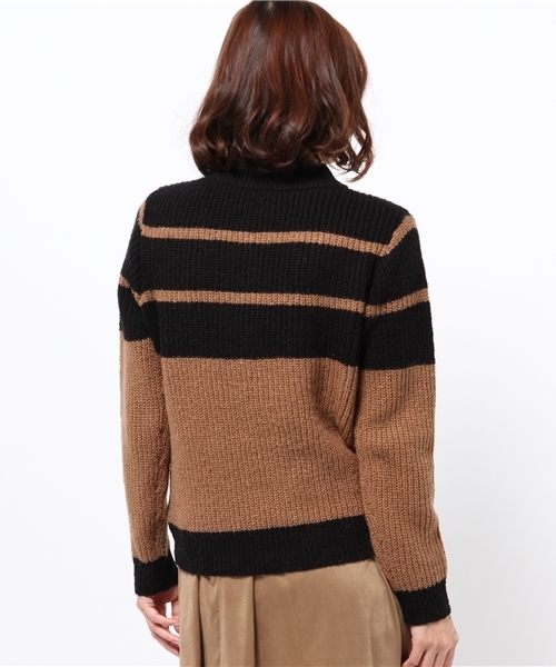 OUTLET（アウトレット）の「【CAPRICIEUX LE'MAGE】スクエアボーダーPO（ニット/セーター・レディース・ブルー系その他/ブラック系その他/ホワイト×グレー・FREE）」の8枚目の写真