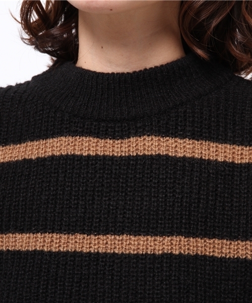 OUTLET（アウトレット）の「【CAPRICIEUX LE'MAGE】スクエアボーダーPO（ニット/セーター・レディース・ブルー系その他/ブラック系その他/ホワイト×グレー・FREE）」の9枚目の写真