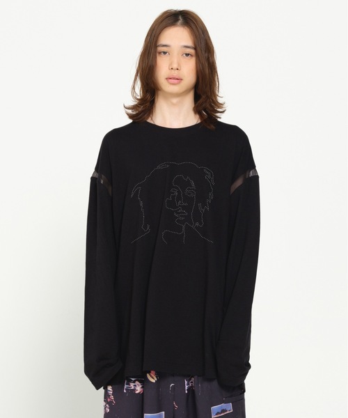 STOF(ストフ)の「ONE-LOVE EMBROI L/S SAMUE T-SHIRT(Tシャツ/カットソー・メンズ・ブラック/ホワイト・S/M)」の1枚目の写真