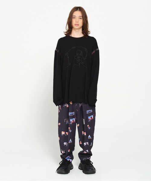 STOF(ストフ)の「ONE-LOVE EMBROI L/S SAMUE T-SHIRT(Tシャツ/カットソー・メンズ・ブラック/ホワイト・S/M)」の3枚目の写真
