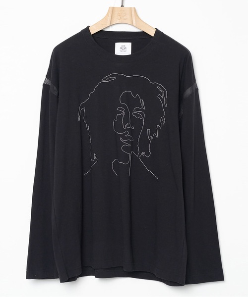 STOF(ストフ)の「ONE-LOVE EMBROI L/S SAMUE T-SHIRT(Tシャツ/カットソー・メンズ・ブラック/ホワイト・S/M)」の7枚目の写真