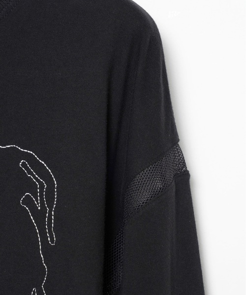 STOF(ストフ)の「ONE-LOVE EMBROI L/S SAMUE T-SHIRT(Tシャツ/カットソー・メンズ・ブラック/ホワイト・S/M)」の9枚目の写真