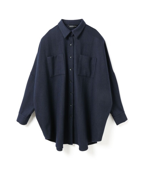 mizuiroind（ミズイロインド）の「mizuiro ind ポケット付きワイドシャツ（シャツ/ブラウス・レディース・ブラック/ライトグレー/ネイビー/グレー・FREE）」の4枚目の写真