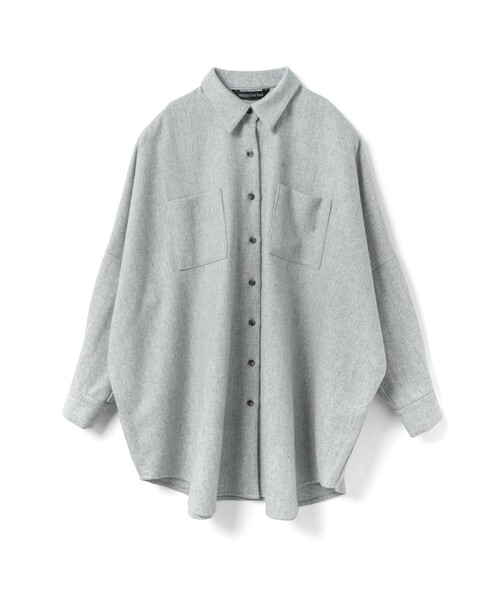 mizuiroind（ミズイロインド）の「mizuiro ind ポケット付きワイドシャツ（シャツ/ブラウス・レディース・ブラック/ライトグレー/ネイビー/グレー・FREE）」の2枚目の写真