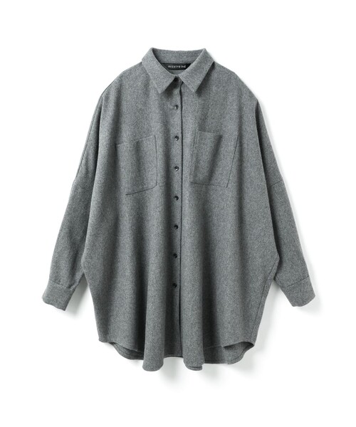 mizuiroind（ミズイロインド）の「mizuiro ind ポケット付きワイドシャツ（シャツ/ブラウス・レディース・ブラック/ライトグレー/ネイビー/グレー・FREE）」の5枚目の写真