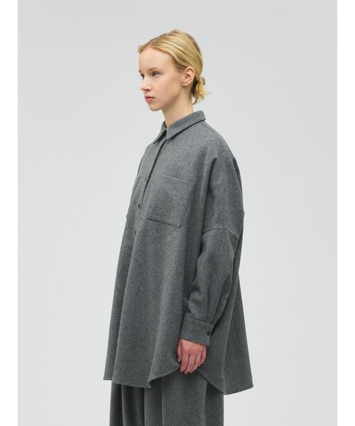 mizuiroind（ミズイロインド）の「mizuiro ind ポケット付きワイドシャツ（シャツ/ブラウス・レディース・ブラック/ライトグレー/ネイビー/グレー・FREE）」の10枚目の写真