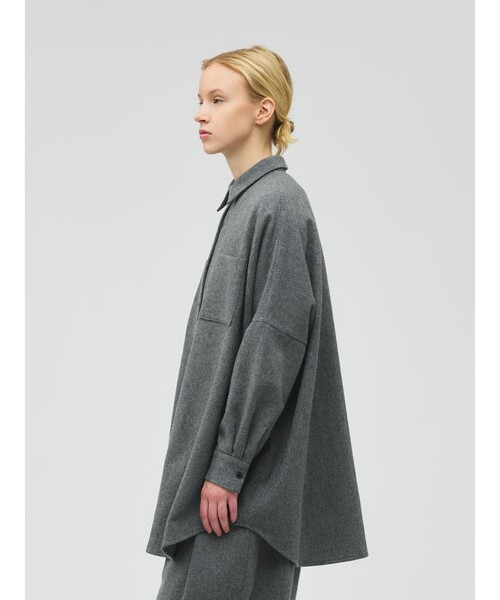 mizuiroind（ミズイロインド）の「mizuiro ind ポケット付きワイドシャツ（シャツ/ブラウス・レディース・ブラック/ライトグレー/ネイビー/グレー・FREE）」の11枚目の写真