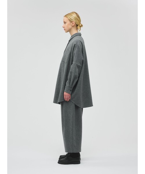 mizuiroind（ミズイロインド）の「mizuiro ind ポケット付きワイドシャツ（シャツ/ブラウス・レディース・ブラック/ライトグレー/ネイビー/グレー・FREE）」の14枚目の写真