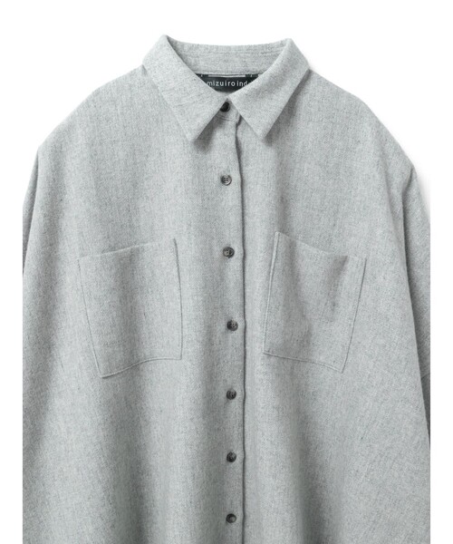mizuiroind（ミズイロインド）の「mizuiro ind ポケット付きワイドシャツ（シャツ/ブラウス・レディース・ブラック/ライトグレー/ネイビー/グレー・FREE）」の19枚目の写真