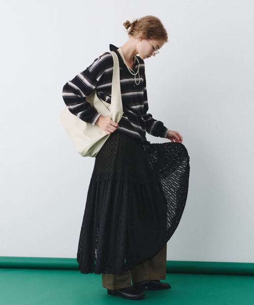 セール】レース切り替えアシメティアードスカート（スカート）｜bita