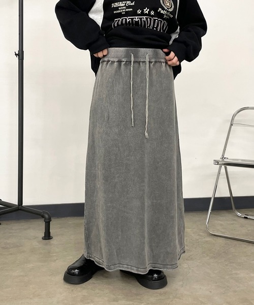 CRB(シーアールビー)の「ピグメントIラインロングスカート(スカート・レディース・グレー/ベージュ/ブラック/ブルー・F)」の14枚目の写真