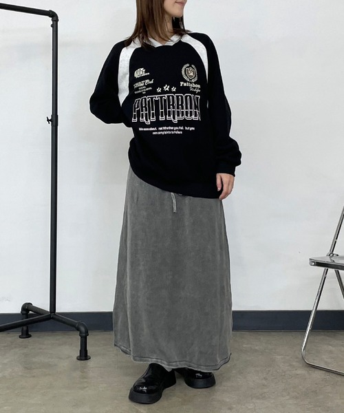 CRB(シーアールビー)の「ピグメントIラインロングスカート(スカート・レディース・グレー/ベージュ/ブラック/ブルー・F)」の18枚目の写真