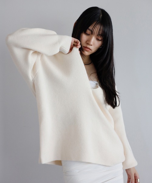 【新品】CPG　Vネック　ニット　タグ付き セール】deep V neck highgauge knit pullover / 深Vネックハイゲージ