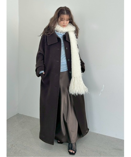 FRAY I.D（フレイアイディー）の「ブラッシュシャギーニットマフラー（ストール/ショール・レディース・ピンク/アイボリー/ライトベージュ・F）」の17枚目の写真