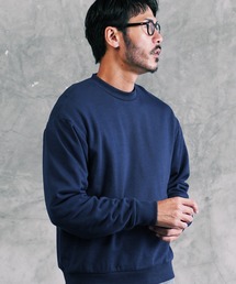 ワンポイント刺繍 裏毛 クルーネック スウェット トレーナー