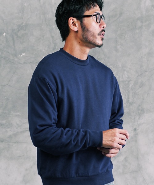 jiggys shop(ジギーズショップ)の「ワンポイント刺繍 裏毛 クルーネック スウェット トレーナー(スウェット・メンズ・ブラウン/グレー/ネイビー/ブラック/ホワイト・LARGE/X-LARGE/MEDIUM/SMALL)」の5枚目の写真