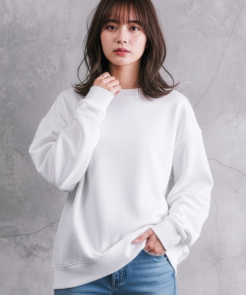 jiggys shop(ジギーズショップ)の「ワンポイント刺繍 裏毛 クルーネック スウェット トレーナー(スウェット・メンズ・ブラウン/グレー/ネイビー/ブラック/ホワイト・LARGE/X-LARGE/MEDIUM/SMALL)」の1枚目の写真
