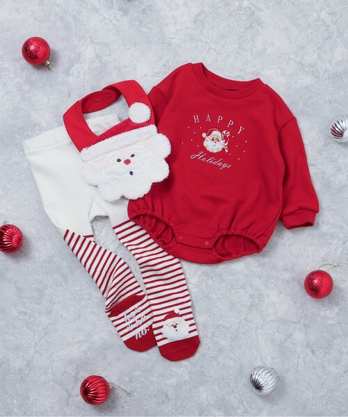 リンク】クリスマスモチーフボディースーツ（ロンパース）｜apres les