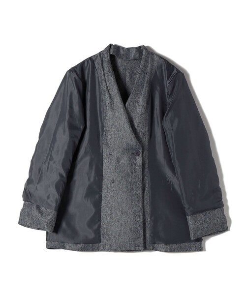 SHIPS Colors:〈手洗い可能〉メランジ ヘリンボーン ダブルボタン