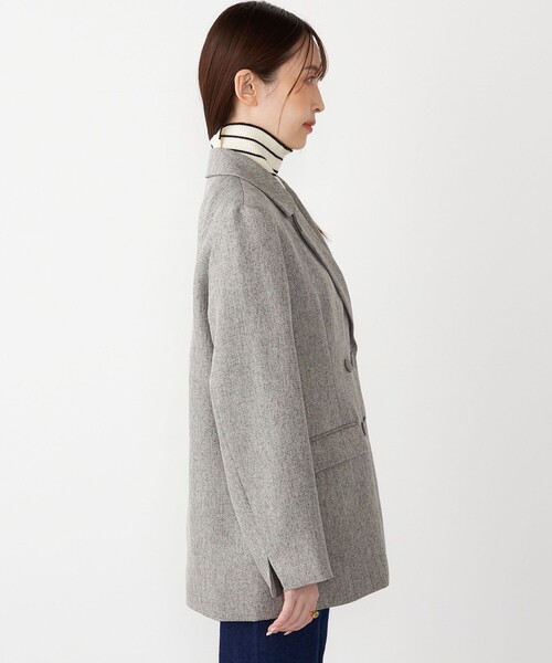 SHIPS Colors:〈手洗い可能〉メランジ ヘリンボーン ダブルボタン