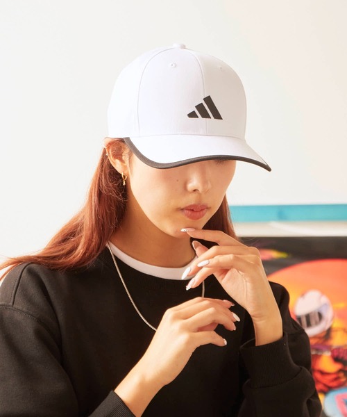 adidas（アディダス）の「adidas/アディダス カーブバイザー ロゴ刺繍 6パネルキャプ（キャップ・メンズ・ネイビー/ホワイト系その他/ブラック系その他/ブラック系その他2・M/L）」の9枚目の写真