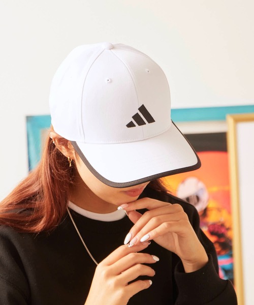 adidas（アディダス）の「adidas/アディダス カーブバイザー ロゴ刺繍 6パネルキャプ（キャップ・メンズ・ネイビー/ホワイト系その他/ブラック系その他/ブラック系その他2・M/L）」の10枚目の写真