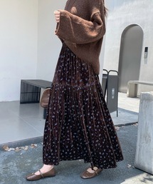 ABITOKYO | 小花柄ベロアティアードスカート(スカート)