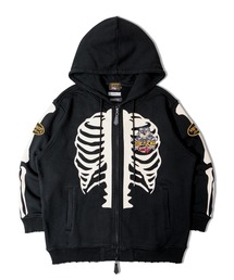 VANSON（ヴァンソン）の「JACKROSE×VANSON×GALFY-骨犬 Zip Hoodie（パーカー）」