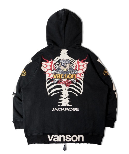 JACKROSE×VANSON×GALFY-骨犬 Zip Hoodie（パーカー）｜GALFY