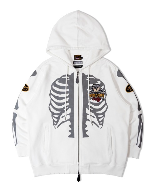 JACKROSE×VANSON×GALFY-骨犬 Zip Hoodie（パーカー）｜GALFY
