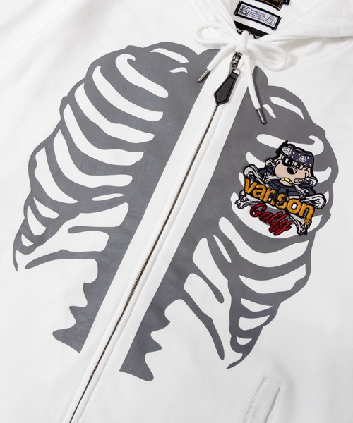 GALFY(ガルフィー)の「JACKROSE×VANSON×GALFY-骨犬 Zip Hoodie(パーカー・メンズ・ホワイト/ブラック・L/XL)」の6枚目の写真