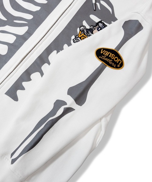 GALFY(ガルフィー)の「JACKROSE×VANSON×GALFY-骨犬 Zip Hoodie(パーカー・メンズ・ホワイト/ブラック・L/XL)」の8枚目の写真