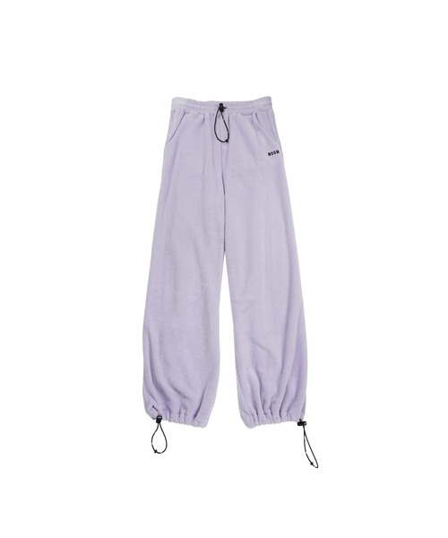 MSGM(エムエスジーエム)の「BAMBOO FLEECE シャーリングパンツ(スウェットパンツ・レディース・ライラック/ライトグレー・S)」の1枚目の写真