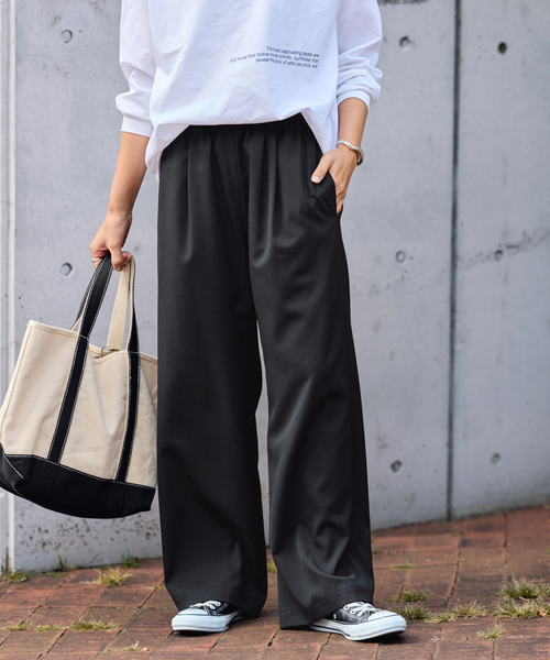 FRAMeWORK（フレームワーク）の「≪追加/ 手洗い可≫TWギャバリラックスパンツ 2（スラックス・レディース・ブラック/ベージュ/ブラウン・36/34/40/38）」の13枚目の写真