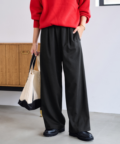 FRAMeWORK（フレームワーク）の「≪追加/ 手洗い可≫TWギャバリラックスパンツ 2（スラックス・レディース・ブラック/ベージュ/ブラウン・36/34/40/38）」の18枚目の写真