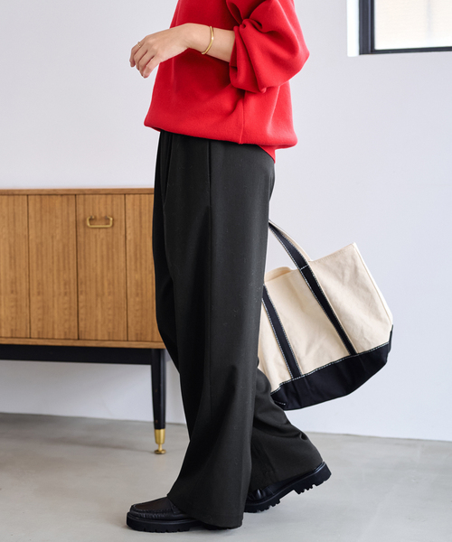 FRAMeWORK（フレームワーク）の「≪追加/ 手洗い可≫TWギャバリラックスパンツ 2（スラックス・レディース・ブラック/ベージュ/ブラウン・36/34/40/38）」の19枚目の写真