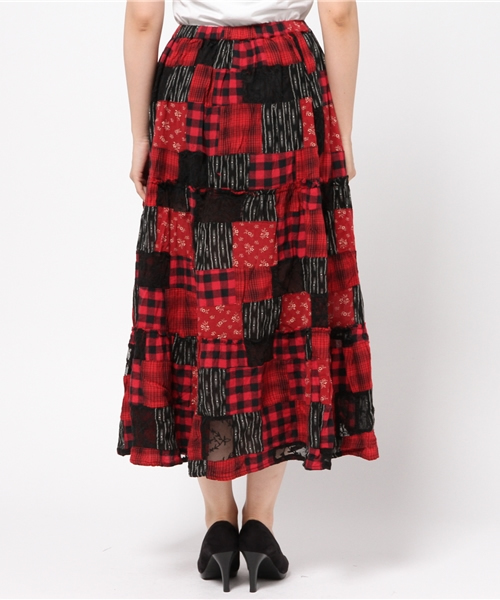 【極美品】ポロラルフローレン即完売パッチワークフレアロングスカート POLO RALPH LAUREN（ポロ ラルフ ローレン）の「パッチワーク コットン