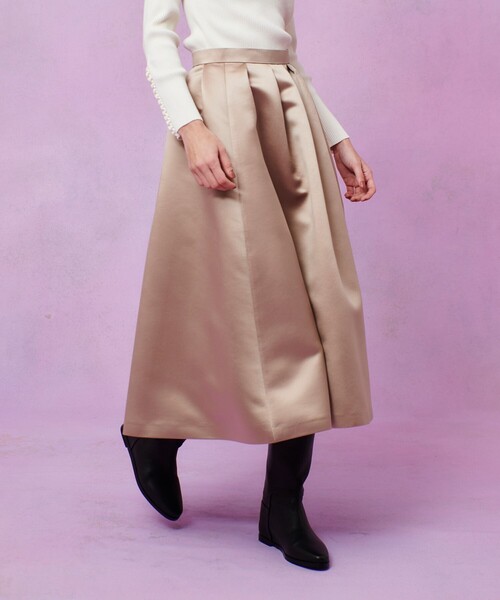 セール】【LOULOU WILLOUGHBY】ヘビーサテンタックスカート（スカート
