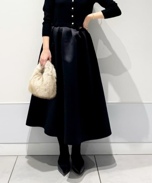 セール】【LOULOU WILLOUGHBY】ヘビーサテンタックスカート（スカート