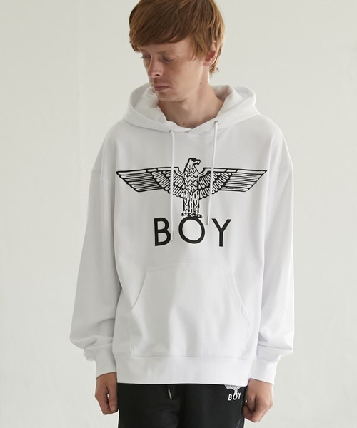 BOY LONDON(ボーイロンドン)の「【BOY LONDON】EAGLE BOY LOGO PARKA(パーカー・メンズ・ホワイト×ブラック・MEDIUM)」の1枚目の写真